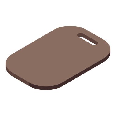 Ahşap tepsi ikon izometrik vektörü. Yemek tahtası. Restoran tabağı.