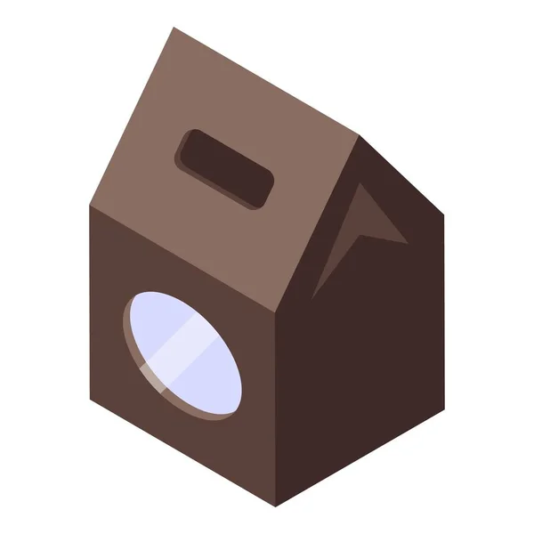 Boîte Chocolat Icône Vecteur Isométrique Snack Pack Sac Copeaux — Image vectorielle