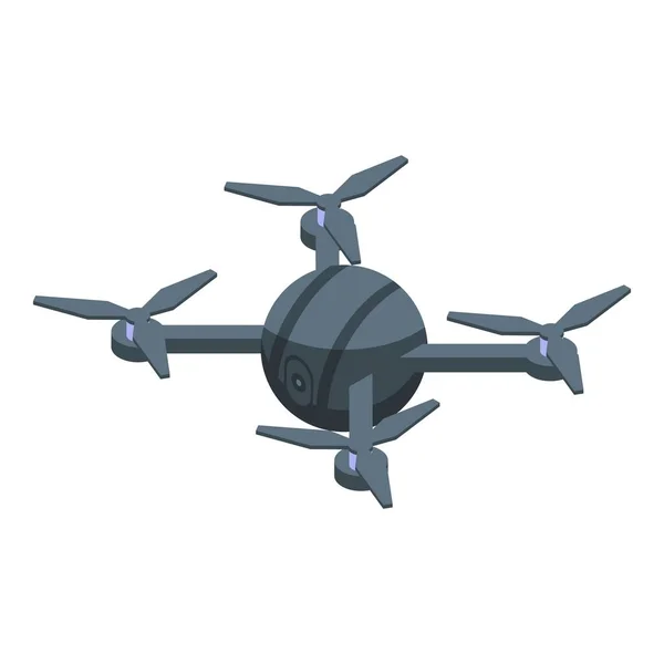 Drone Militare Icona Vettore Isometrico Telecamera Aerea Tenuta Video — Vettoriale Stock