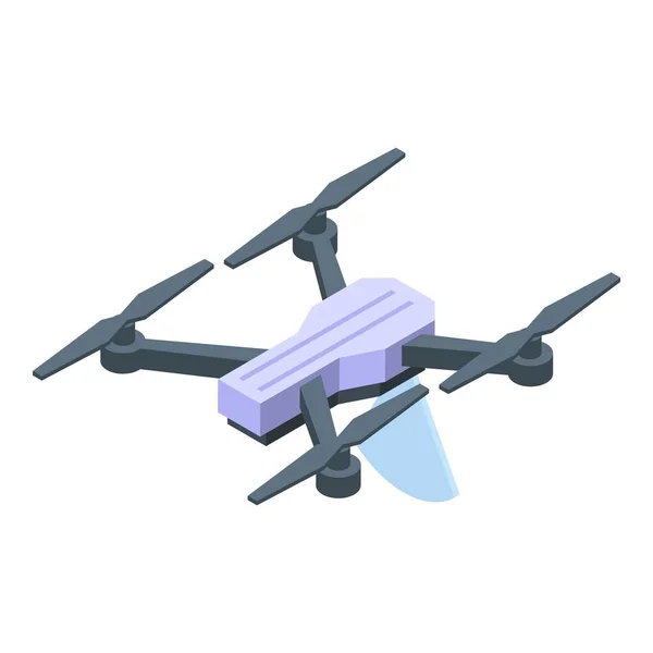 Ikona Helikoptera Dronów Wektor Izometryczny Kamera Wideo Wycieczka — Wektor stockowy
