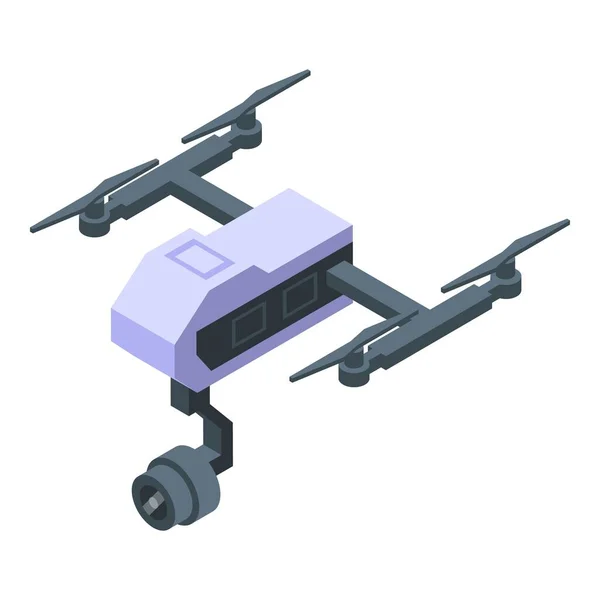 Icono Dron Vector Isométrico Dron Aéreo Cámara Vídeo — Vector de stock