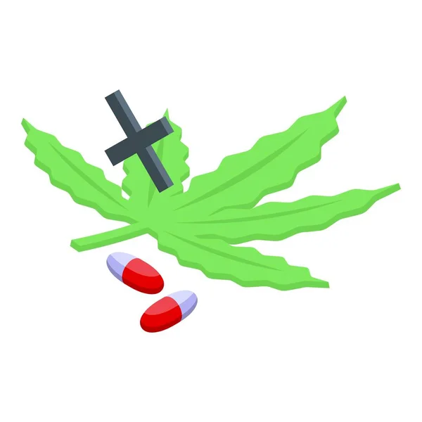Reject Drugs Icon Isometric Vector Stress Skills Therapy Support — Stock Vector