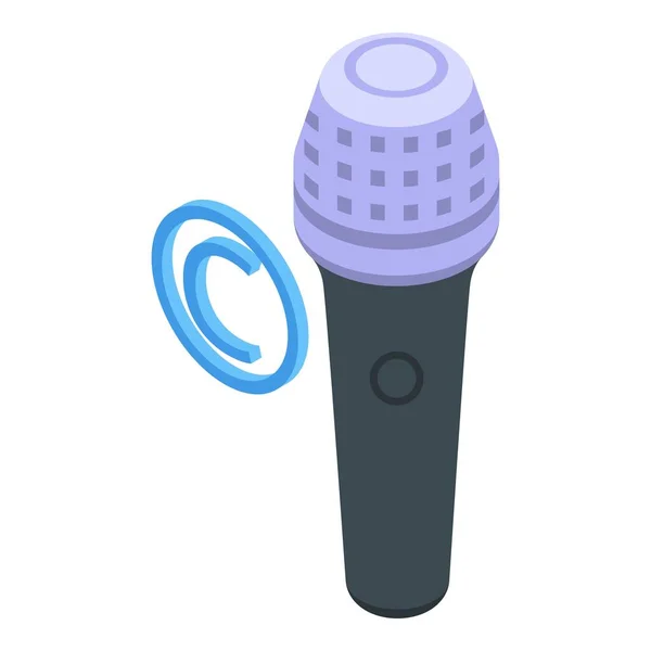 Prawo Autorskie Muzyka Mikrofon Ikona Wektor Izometryczny Patent Cyfrowy Sprawiedliwość — Wektor stockowy
