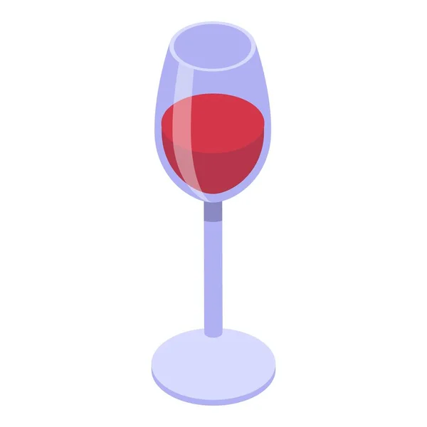 Червоне Вино Скляний Значок Ізометричний Вектор Алкогольний Коктейль Жінка Вечірка — стоковий вектор