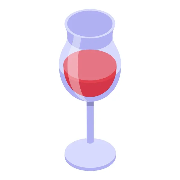 Oud Wijnglas Icoon Isometrische Vector Cocktail Alcohol Mensen Feesten — Stockvector