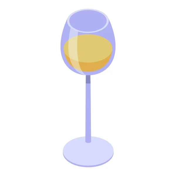 黄色のワイングラスのアイコン等角ベクトル ソムリエアルコール — ストックベクタ