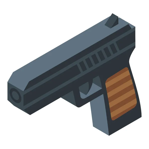 Verteidigung Pistole Symbol Isometrischen Vektor Selbstkampf Martialischer Angriff — Stockvektor