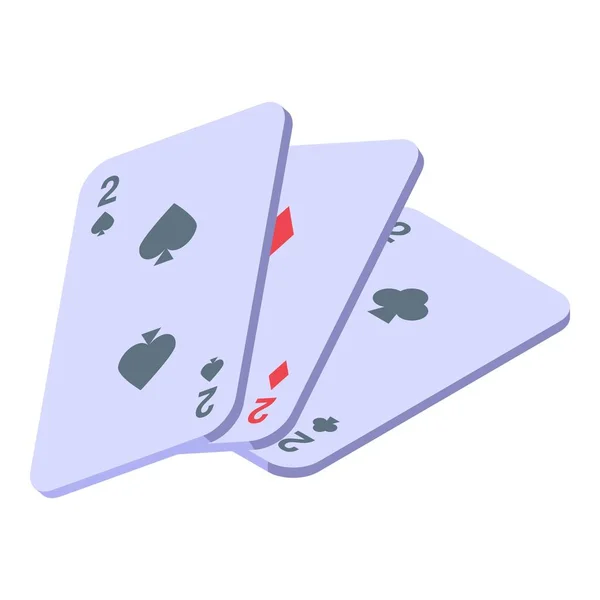 Ícone Cartas Jogo Vetor Isométrico Poker Cartas Convés — Vetor de Stock