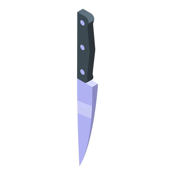 Ikona Izometrického Vektoru Ocelového Nože Pizzy Dřevěné Prkno Kuchyňské Dřevo — Stockový vektor