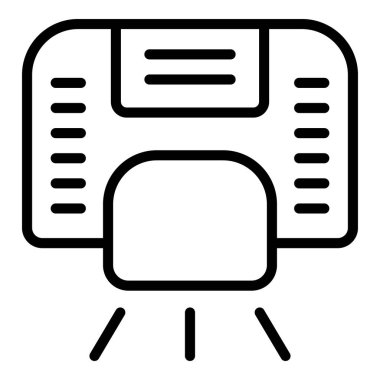 Otomatik kurutma simgesi ana hatları vektörü. El makinesi. Hava kuru.