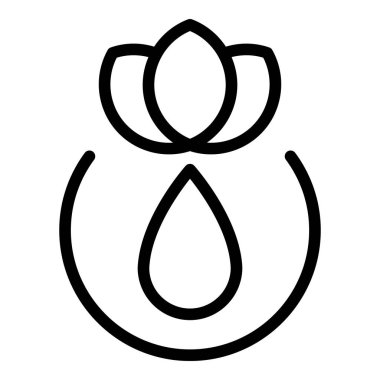 Spa krem damlası ikonu ana hatları vektörü. Mum cilası. Aroma adımı