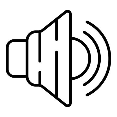 Sentezleyici hoparlör ikon ana hatları vektörü. DJ piyanosu. Ses aygıtı