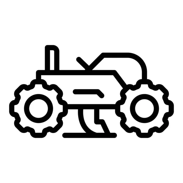栽培機のアイコンのアウトラインベクトル 農場のトラクター 芝刈り機 — ストックベクタ