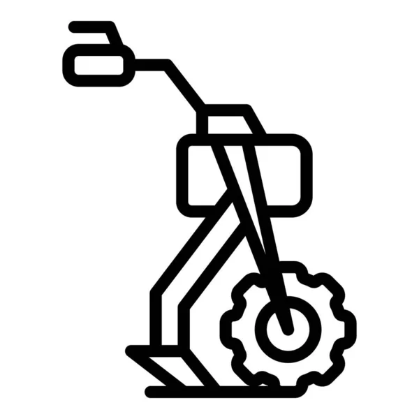 Kultivator Maschinen Symbol Umrissvektor Landmaschinen Traktorlandwirtschaft — Stockvektor