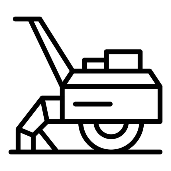 Çim Makineleri Ikonu Ana Hatları Vektörü Çiftlik Makinesi Tiller Birleşimi — Stok Vektör