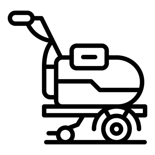 机械花园图标轮廓矢量 耕作设备 农业拖拉机 — 图库矢量图片