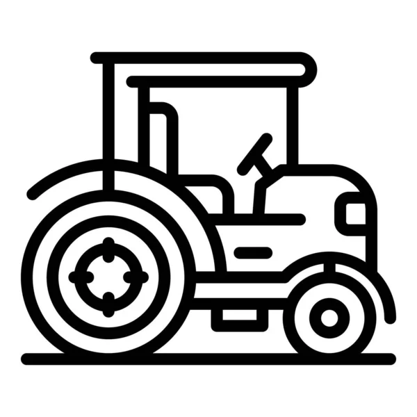 Ikona Ciągnika Wektor Zarysu Maszyna Rolnicza Urządzenia Zbioru — Wektor stockowy