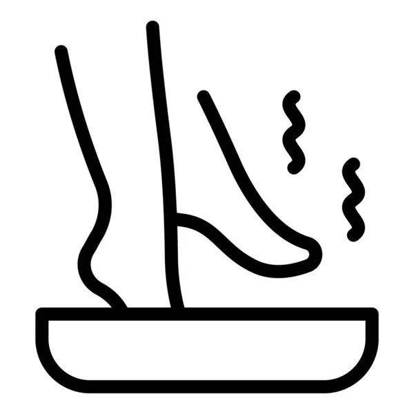 Πόδι Ζεστό Μπάνιο Εικονίδιο Περίγραμμα Διάνυσμα Κερί Αποτρίχωση — Διανυσματικό Αρχείο