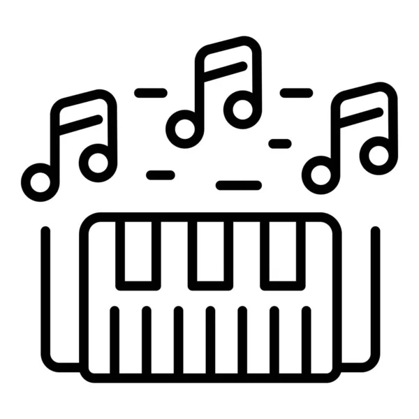 Sintetizador Ícone Contorno Vetor Piano Instrumento Áudio — Vetor de Stock