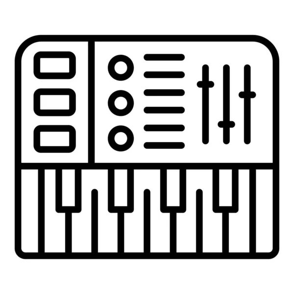 Djシンセサイザーアイコンアウトラインベクトル 音楽ピアノ オーディオテクノ — ストックベクタ
