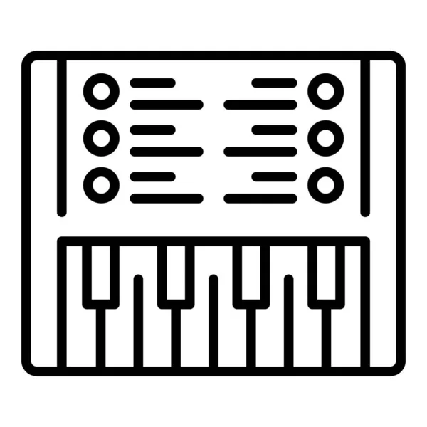 ピアノ シンセサイザーのアイコン アウトライン ベクトル 電子楽器 音楽キーボード — ストックベクタ