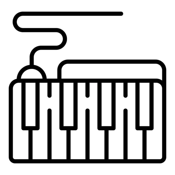 Sintetizador Música Ícone Contorno Vetor Piano Techno Áudio — Vetor de Stock