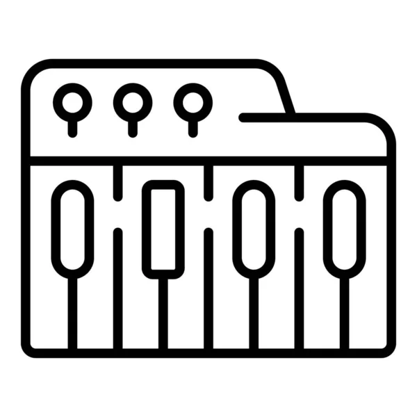 シンセサイザーキーボードアイコンアウトラインベクトル Djピアノ オーディオ機器 — ストックベクタ