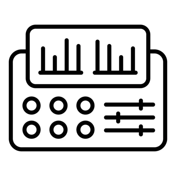 Instrumento Sintetizador Ícone Contorno Vetor Piano Amostrador Áudio — Vetor de Stock