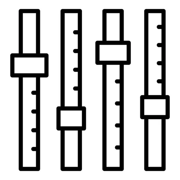 均衡器按钮图标轮廓矢量 Dj音乐 音响仪器 — 图库矢量图片