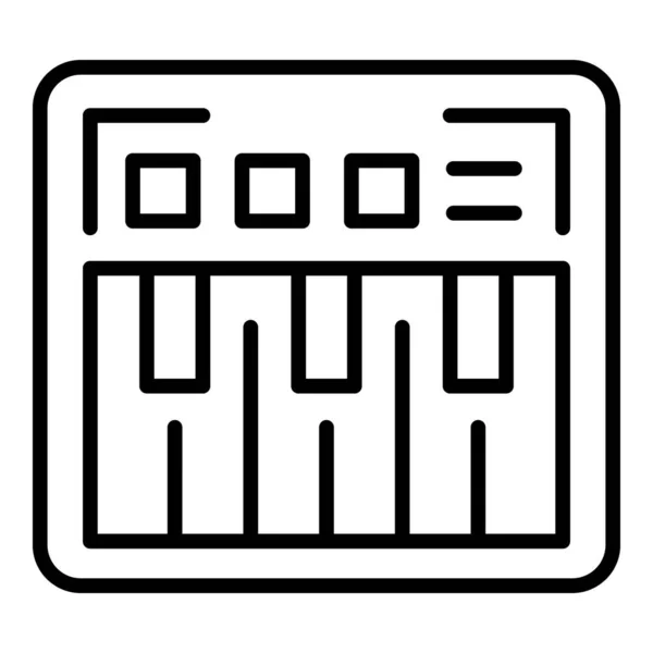 Synthétiseur Acide Icône Contour Vecteur Piano Instrument Audio — Image vectorielle