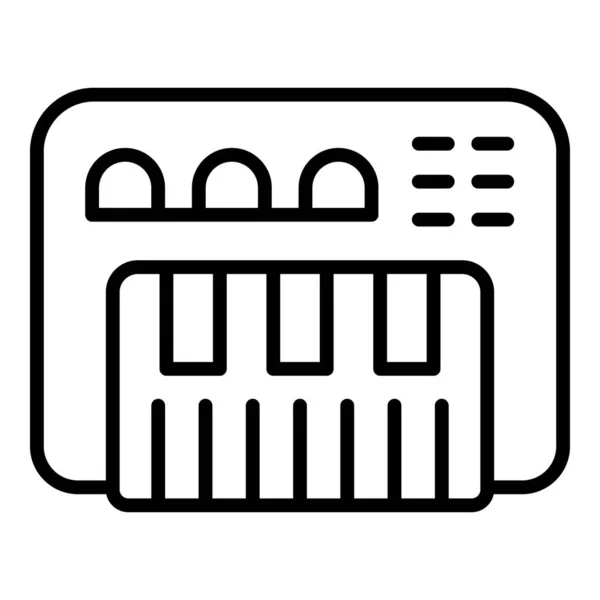 Sintetizador Mezclador Icono Contorno Vector Música Instrumento Audio — Vector de stock