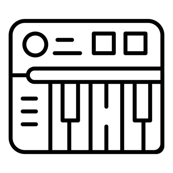 デジタルシンセサイザーアイコンアウトラインベクトル Djピアノ オーディオ機器 — ストックベクタ