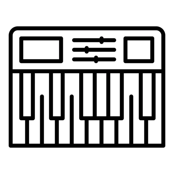 Vektor Obrysu Zařízení Syntezátoru Hudební Piano Audio Nástroj — Stockový vektor