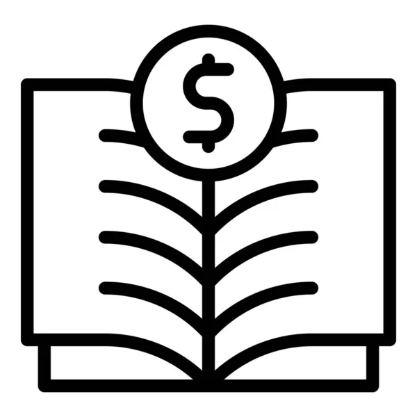 Umrissvektor Des Investorenbuchsymbols Passives Geld Traummünze — Stockvektor