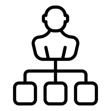 Görev grubu simgesi ana hatları vektörü. Ofis sistemi. Verimli bir iş.