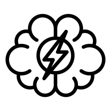 Beyin fırtınası ikon anahat vektörü. Akıl sağlığı. Enerji dengesi