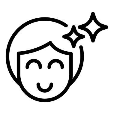 Parlak adam simgesi ana hat vektörü. Akıl sağlığı. Denge enerjisi