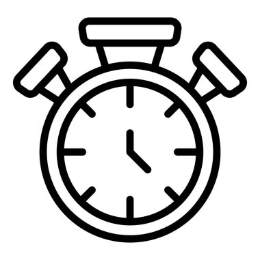 Stopwatch beceri seviyesi ikon ana hatları vektörü. Gol kariyeri. Başarı öğren