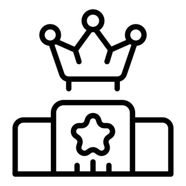 King kariyer podyumu ikonu ana hatları vektörü. Yetenek seviyesi. Hedef kapasitesi