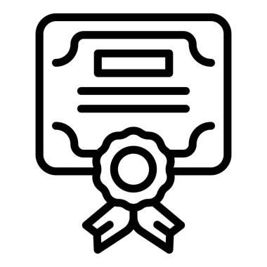 Diploma ikonu ana hat vektörünü geliştir. Eğitim seviyesi. Profesyonel kariyer.