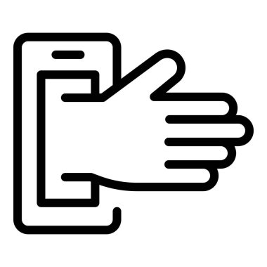 Cüzdan çevrimiçi para ikonu ana hatları vektörü. Banka kazancı. Bağış mutlu.