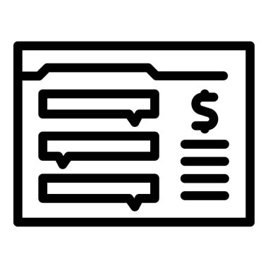 Borç para ikonu ana hat vektörü. Para kazan. Çevrimiçi para kazanma