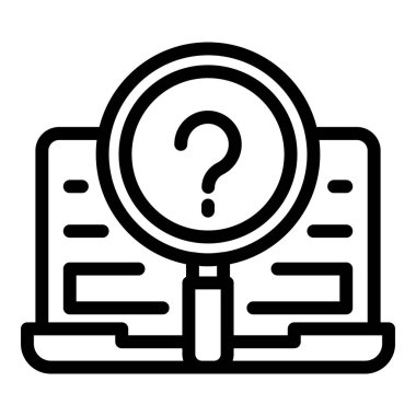 Arama bütünlüğü simgesi ana hatları vektörü. Ana görev. Görüş güveni