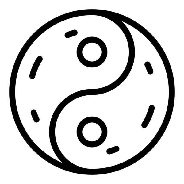 Yin Yang Symbolumrissvektor Gedankenbalance Gesundheit Der Menschen — Stockvektor