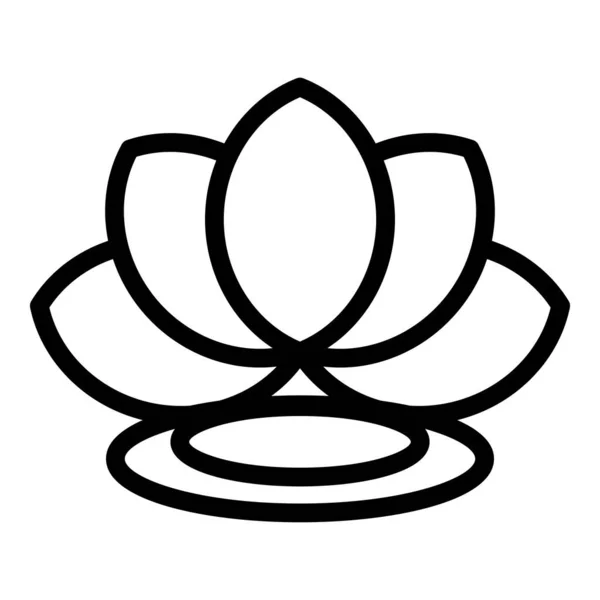Lotus Uvolnit Ikonu Obrysu Vektoru Zen Mysl Zdravotní Energie — Stockový vektor