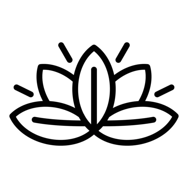 Lotus Flor Icono Contorno Vector Equilibra Energía Relajación Mental — Vector de stock