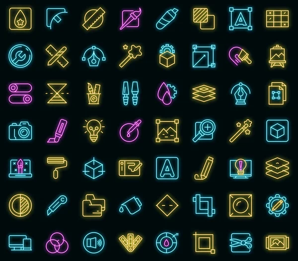 Editing Tools Icons Set Outline Vector Video Create Edit Film — Stock Vector