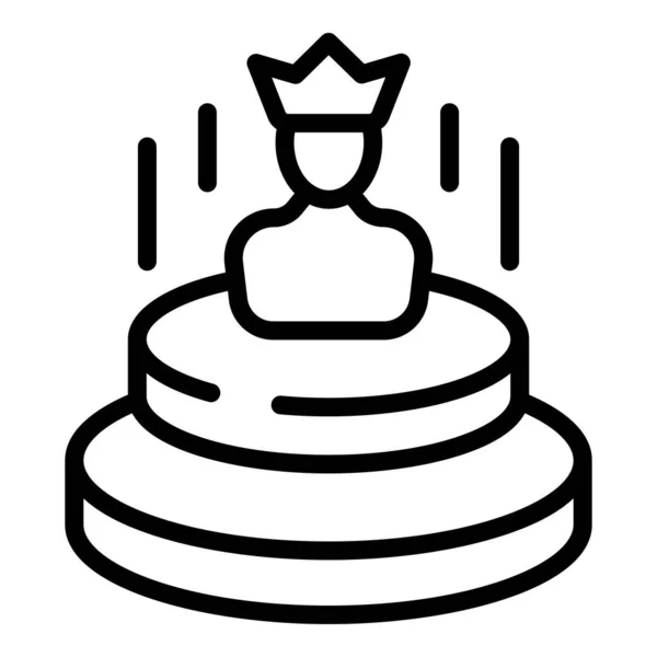 Hill Party Cake Icon Outline Vector Objectivo Carreira Capacidade Formação — Vetor de Stock