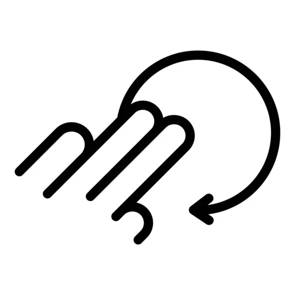 Вектор Контура Круглого Касания Цифровой Экран Умный Палец — стоковый вектор