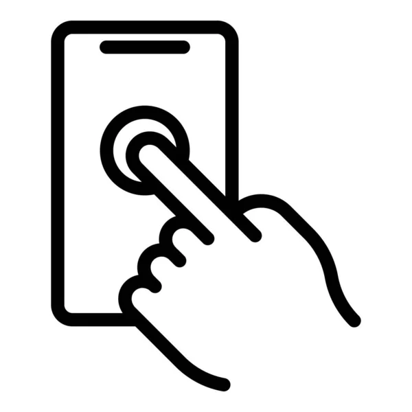 Telefon Touchpoint Symbol Umrissvektor Digitaler Bildschirm Kluger Klick — Stockvektor